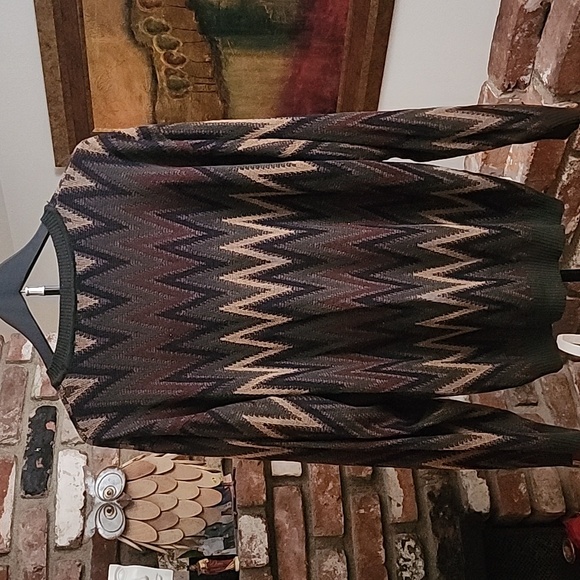 Northern Isles Vintage Zig Zag Knit Grandpa Sweater XL Retro 90s Style - Picture 2 of 11